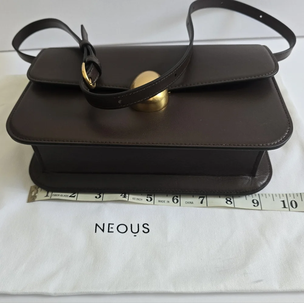 Neous Phoenix Leather Shoulder Bag Dark Chocolate - Picture 12 of 15